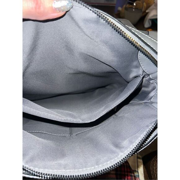 Backpack  A New Day Light Gray Zip Top Faux Leather Commuter  Adjustable Straps - Picture 6 of 8